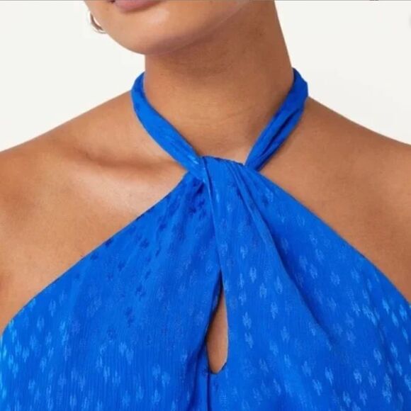 NWT & Other Stories Halter Cut Out Midi Sleeveless Dress Blue Sz 0 - Picture 3 of 12